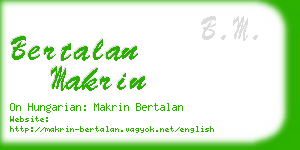 bertalan makrin business card